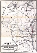 Wisconsin 1857 Milwaukee and Superior Railroads 17x12